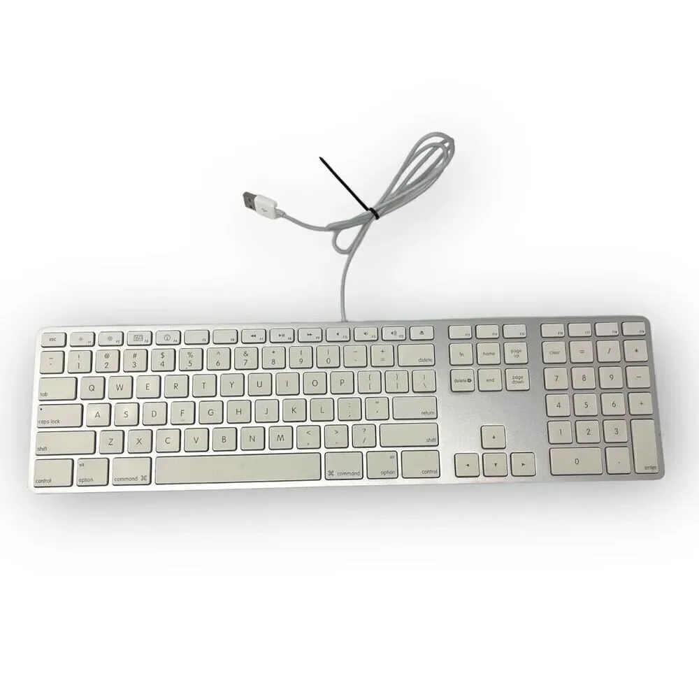Apple A1243 USB Wired Aluminum Keyboard + Numeric Keypad Slim Used Good